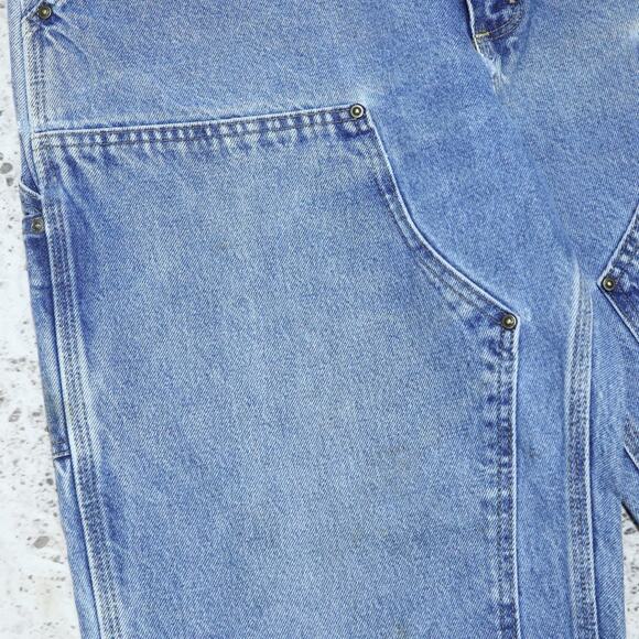 Vintage Carhartt B73 DST Faded Blue Jeans Denim Double Knee Carpenter Pant 36x29 - Picture 7 of 16